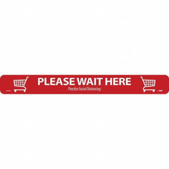 NMC - "Please Wait Here" Adhesive-Backed Floor Sign - Makers Industrial Supply