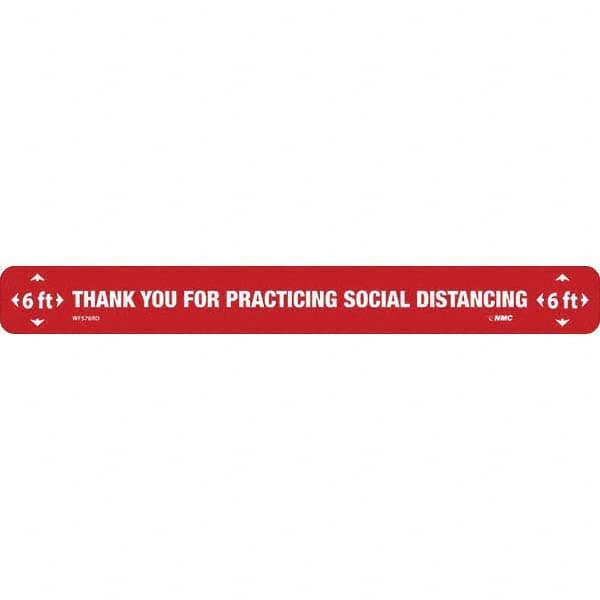 NMC - "Thank You for Practicting Social Distancing" Adhesive-Backed Floor Sign - Makers Industrial Supply