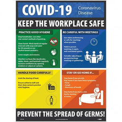 NMC - "COVID 19 - Keep the Workplace Safe", 18" Wide x 24" High, Paper Safety Sign - Makers Industrial Supply