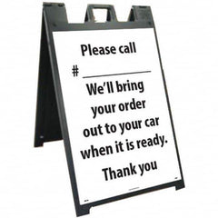 NMC - "Please Call #___________ We'll Bring Your Order Out to Your Car When It is Ready", 25" Wide x 45" High, Plastic Safety Sign - Makers Industrial Supply