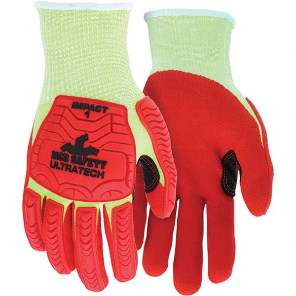 MCR Safety - Size M, ANSI Cut Lvl A4, Puncture Lvl 4, Abrasion Lvl 4, Foam Nitrile Coated Cut & Puncture Resistant Gloves - Makers Industrial Supply