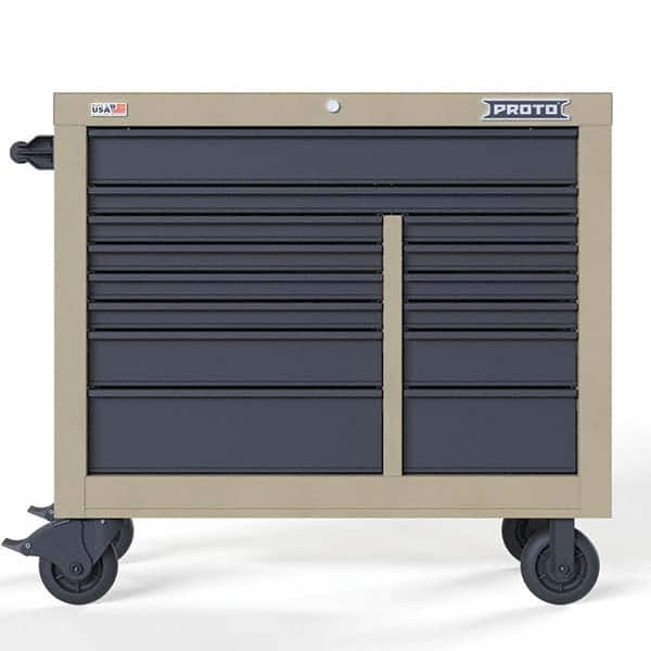 Proto - 14 Drawer 1,800 Lb Capacity, 34 Gauge Steel Tool Roller Cabinet - Exact Industrial Supply