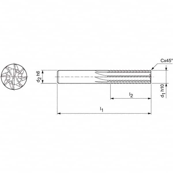 Mapal - Spiral Router Bits Cutting Diameter (mm): 16.00 Number of Flutes: 8 - Makers Industrial Supply