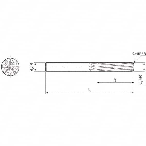 Mapal - Spiral Router Bits Cutting Diameter (mm): 4.00 Number of Flutes: 8 - Makers Industrial Supply