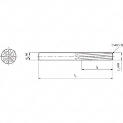 Mapal - Spiral Router Bits Cutting Diameter (mm): 8.00 Number of Flutes: 8 - Makers Industrial Supply