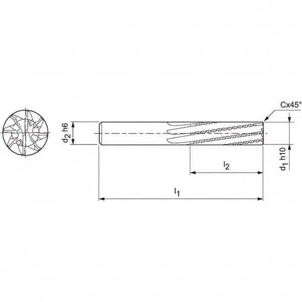 Mapal - Spiral Router Bits Cutting Diameter (mm): 8.00 Number of Flutes: 8 - Makers Industrial Supply