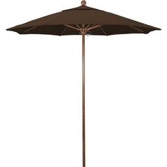 Patio Umbrellas; Diameter (Feet): 7.5; Height (Feet): 8.000; Fabric Color: Teak; Base Included: No; Canopy Fabric: Olefin; Fade Resistant: Yes; Additional Information: Push Lift; Frame Material: Aluminum