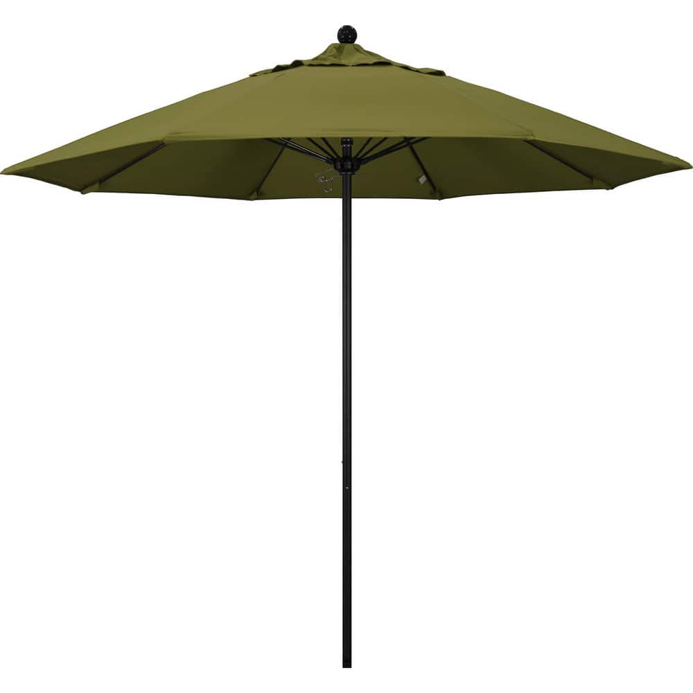 Patio Umbrellas; Diameter (Feet): 9; Height (Feet): 8.583; Fabric Color: Palm; Base Included: No; Canopy Fabric: Pacifica; Fade Resistant: Yes; Additional Information: Push Lift; Frame Material: Aluminum