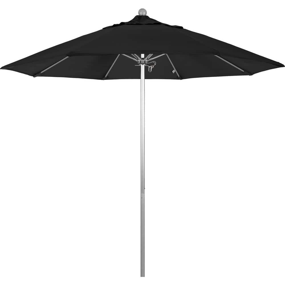 Patio Umbrellas; Diameter (Feet): 9; Height (Feet): 8.583; Fabric Color: Black; Base Included: No; Canopy Fabric: Pacifica; Fade Resistant: Yes; Additional Information: Push Lift; Frame Material: Aluminum