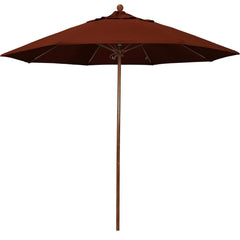 Patio Umbrellas; Diameter (Feet): 9; Height (Feet): 8.583; Fabric Color: Brick; Base Included: No; Canopy Fabric: Pacifica; Fade Resistant: Yes; Additional Information: Push Lift; Frame Material: Aluminum