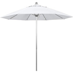 Patio Umbrellas; Diameter (Feet): 9; Height (Feet): 8.583; Fabric Color: Natural; Base Included: No; Canopy Fabric: Pacifica; Fade Resistant: Yes; Additional Information: Push Lift; Frame Material: Aluminum