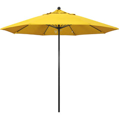 Patio Umbrellas; Diameter (Feet): 9; Height (Feet): 8.750; Fabric Color: Lemon; Base Included: No; Canopy Fabric: Olefin; Fade Resistant: Yes; Additional Information: Push Lift; Frame Material: Fiberglass