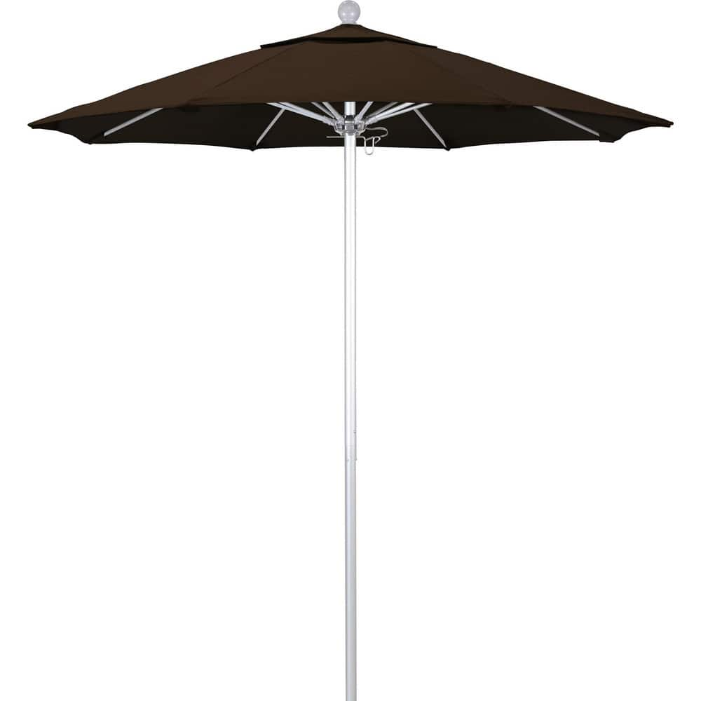 Patio Umbrellas; Diameter (Feet): 7.5; Height (Feet): 8.000; Fabric Color: Mocha; Base Included: No; Canopy Fabric: Pacifica; Fade Resistant: Yes; Additional Information: Push Lift; Frame Material: Aluminum