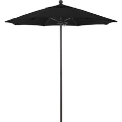 Patio Umbrellas; Diameter (Feet): 7.5; Height (Feet): 8.000; Fabric Color: Black; Base Included: No; Canopy Fabric: Pacifica; Fade Resistant: Yes; Additional Information: Push Lift; Frame Material: Aluminum