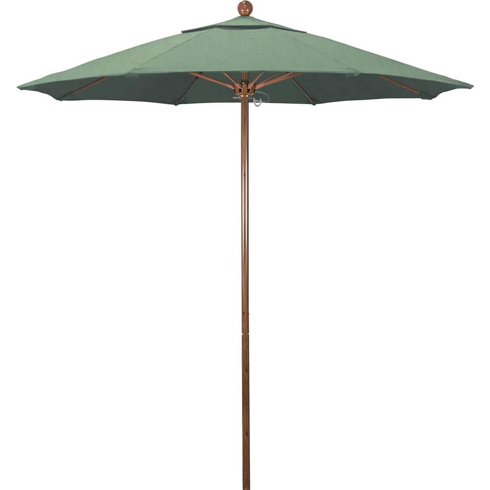 Patio Umbrellas; Diameter (Feet): 7.5; Height (Feet): 8.000; Fabric Color: Spa; Base Included: No; Canopy Fabric: Pacifica; Fade Resistant: Yes; Additional Information: Push Lift; Frame Material: Aluminum