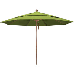 Patio Umbrellas; Diameter (Feet): 11; Height (Feet): 8.917; Fabric Color: Ginkgo; Base Included: No; Canopy Fabric: Pacifica; Fade Resistant: Yes; Additional Information: Pulley Lift; Frame Material: Aluminum