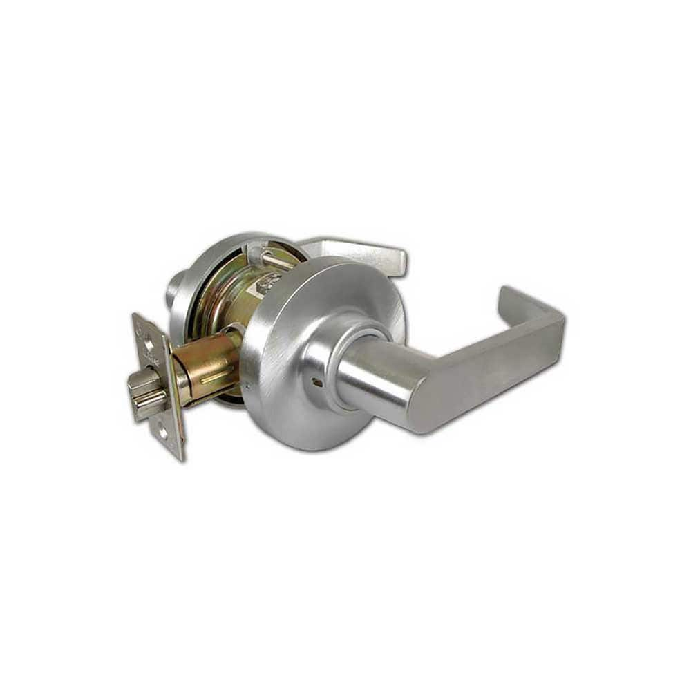 Lever Locksets; Type: Passage; Key Type: Keyless; Strike Type: ASA Strike; Finish/Coating: Satin Chrome; Material: Steel; Material: Steel; Door Thickness: 1 5/8 - 1 7/8; Backset: 2.75; Lockset Grade: Grade 2; Cylinder Type: None; Minimum Order Quantity: S