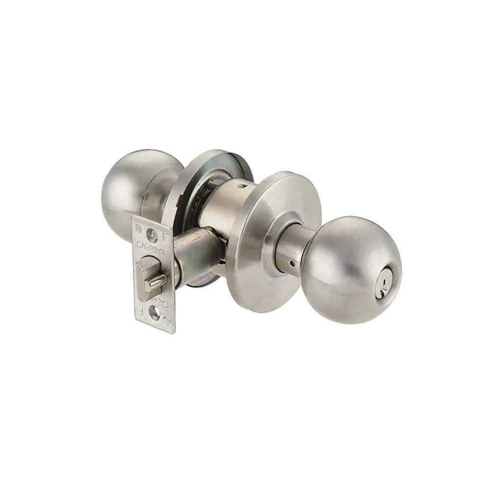 Knob Locksets; Type: Communicating; Conventional; Key Type: Keyed Different; Material: Cold Rolled Steel; Finish/Coating: Satin Stainless Steel; Compatible Door Thickness: 1 3/8 - 1 3/4; Material: Cold Rolled Steel; Backset: 2.75; Lockset Grade: Grade 2;