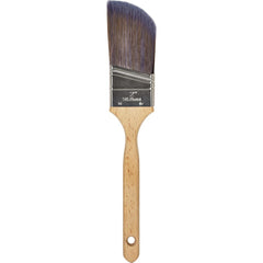 Paint Brush: Polyester, Synthetic Bristle 7-1/4″ Long Sash, Wood Handle, for Latex Flat & Water