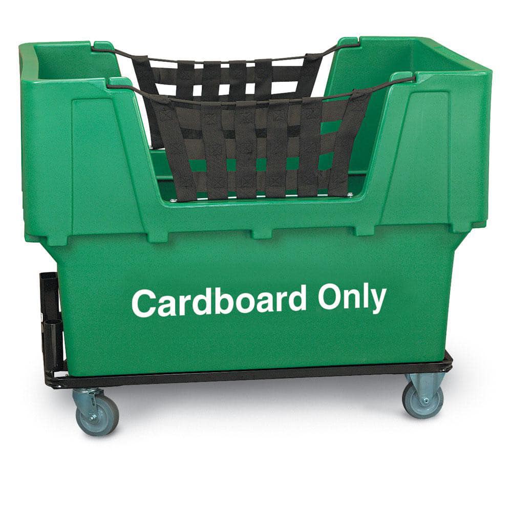 Polyethylene Basket Truck: 18 lb Capacity, 37″ Deep, 48″ Long (2) Rigid & (2) Swivel Wheels, 4″ Wheels, Rubber Casters