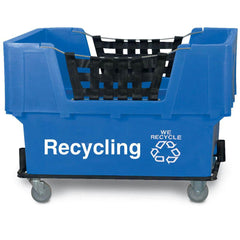 Polyethylene Basket Truck: 18 lb Capacity, 37″ Deep, 48″ Long (2) Rigid & (2) Swivel Wheels, 4″ Wheels, Rubber Casters