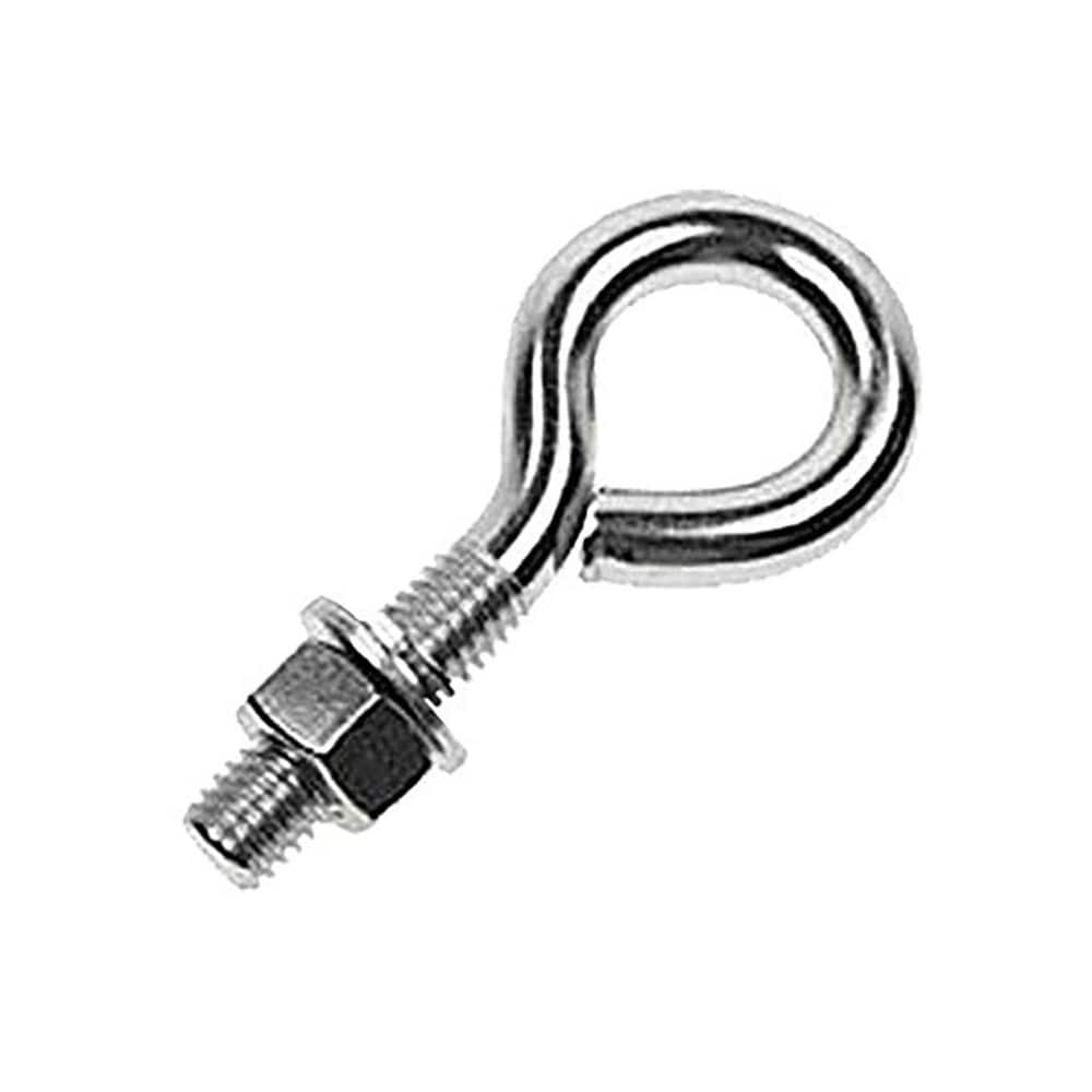 Fixed Lifting Eye Bolt: With Shoulder, 800 lb Capacity, 5/16 ™ Thread, Grade 316 Stainless Steel Fully Threaded, 2-5/16″ Shank