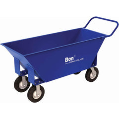 Forklift Mortar Buggy Utility Cart: 44″ OAL, 24″ OAW, 24″ OAH, Steel, Blue Swivel, Replaceable Wheels