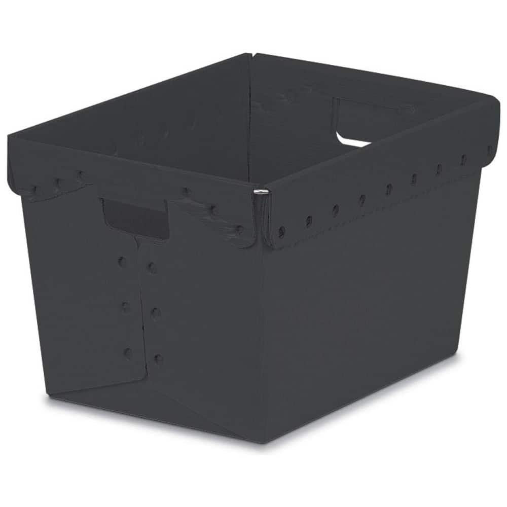 Plastic Storage Tote: 11.375″ High, 13.25″ Wide, 24.5″ Long Black, Nesting