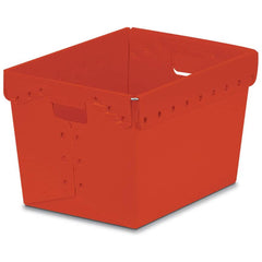 Plastic Storage Tote: 11.375″ High, 13.25″ Wide, 23.5″ Long Red, Nesting