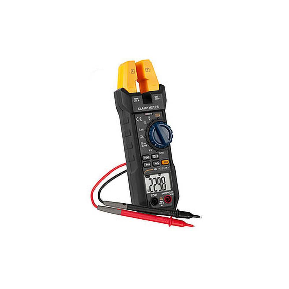 Auto Ranging Compact Manual Ranging & Voltage Clamp Meter: CAT I & CAT II, 0.7″ Jaw, Cup Jaw 600 VAC/VDC, 200 A, 60 Max Ohms, Measures Amps, Capacitance, Continuity, Current, Diode Test, Duty Cycle, Frequency, microAmps, Milliamps, Resistance, Temperature