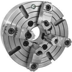 Independent Manual Lathe Chuck: 4-Jaw,  12″ Dia Two-Piece Jaws, Direct & D1-6 Mount, 1,200 Max RPM