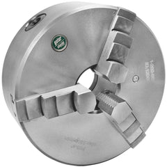 Self-Centering Manual Lathe Chuck: 3-Jaw,  20″ Dia Hard & Solid Jaws, Plain Back Mount, 700 Max RPM