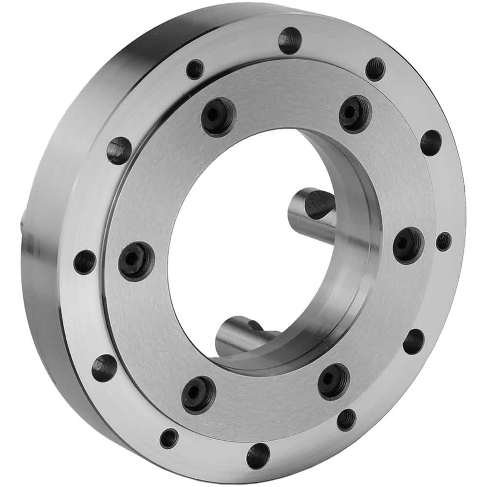 Lathe Chuck Adapter Back Plates; Nominal Chuck Size: 25 in; Mount Type: D1-11; Spindle Nose Type: D Series; Chuck Compatibility: 1-201-2500; 1-203-2500; 1-106-2500; 1-202-2500; 1-105-2500; Through-hole Diameter: 7.59 in; Chuck Diameter Compatibility: 25 i