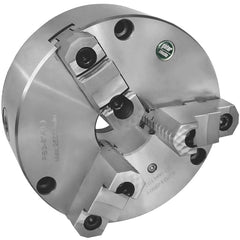 Self-Centering Manual Lathe Chuck: 3-Jaw,  12″ Dia Two-Piece Jaws, Front Mount, 1,500 Max RPM