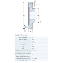 Lathe Chuck Adapter Back Plates; Nominal Chuck Size: 10 in; Mount Type: Slotted Table; Spindle Nose Type: Slotted Table; Chuck Compatibility: 1-151-1000; 1-103-1000; 1-153-1000; 1-101-1000; Through-hole Diameter: 3.189 in; Chuck Diameter Compatibility: 10