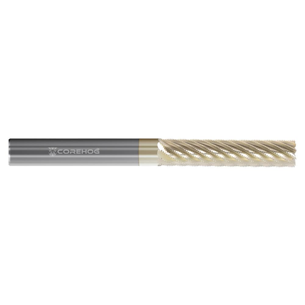 Square End Mill: 3/4'' Dia, 4'' LOC, 8'' OAL, 3 Flutes, Solid Carbide Single End, ZrN Finish, Helical Flute, Centercutting