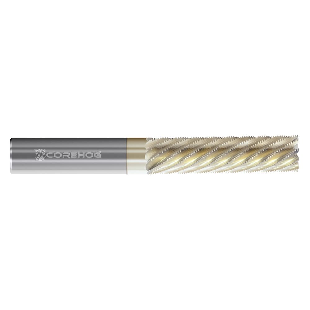 Square End Mill: 1'' Dia, 3'' LOC, 6'' OAL, 3 Flutes, Solid Carbide Single End, ZrN Finish, Helical Flute, LH Flute