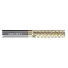 Square End Mill: 3/8'' Dia, 0.5512'' LOC, 4'' OAL, 3 Flutes, Solid Carbide Single End, ZrN Finish, Helical Flute, LH Flute