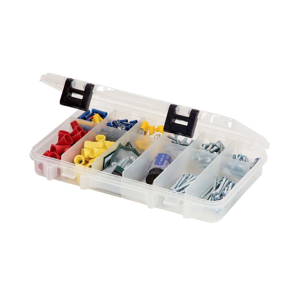 Small Parts Boxes & Organizers; Product Type: Compartment Box; Lock Type: ProLatch; Width (Inch): 7; Number of Dividers: 0; Removable Dividers: No; Color: Clear; Features: 12 Fixed Compartments; Number Of Compartments: 12; Depth (Decimal Inch): 1.7200; Wi