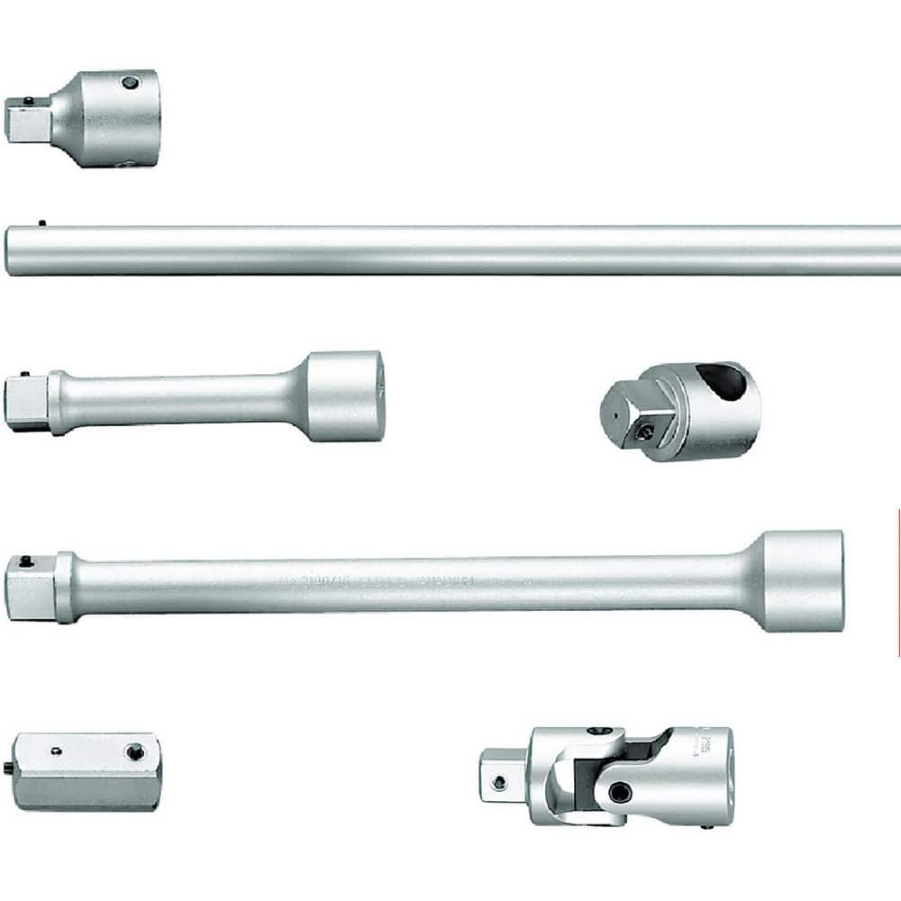 Socket Adapters & Universal Joints; Adapter Type: Reducer; Male Drive Style: Square; Female Drive Style: Hex; Finish: Chrome-Plated; Material: 31CrV3 Chrome Vanadium Steel; Standards: ISO 3316; DIN 3123; Overall Length: 75.00