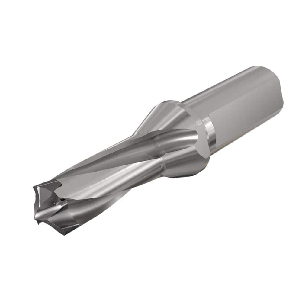 Replaceable Tip Drill: 0.532 to 0.547'' Drill Dia, 0.912″ Max Depth, 0.625'' Flatted Shank Uses H3P Inserts, 3.78″ OAL, Through Coolant