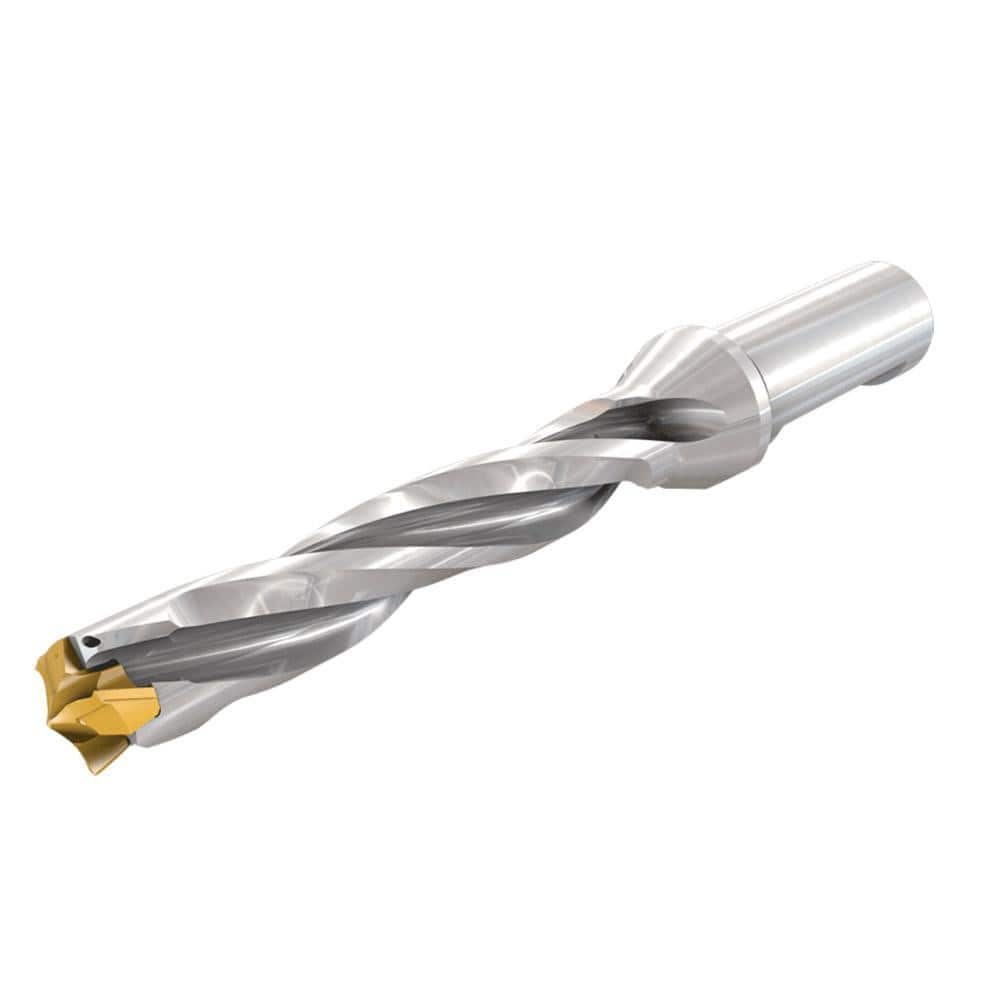 Replaceable Tip Drill: 0.709 to 0.744'' Drill Dia, 3.7″ Max Depth, 1'' Flatted Shank Uses H3P Inserts, 7.22″ OAL, Through Coolant