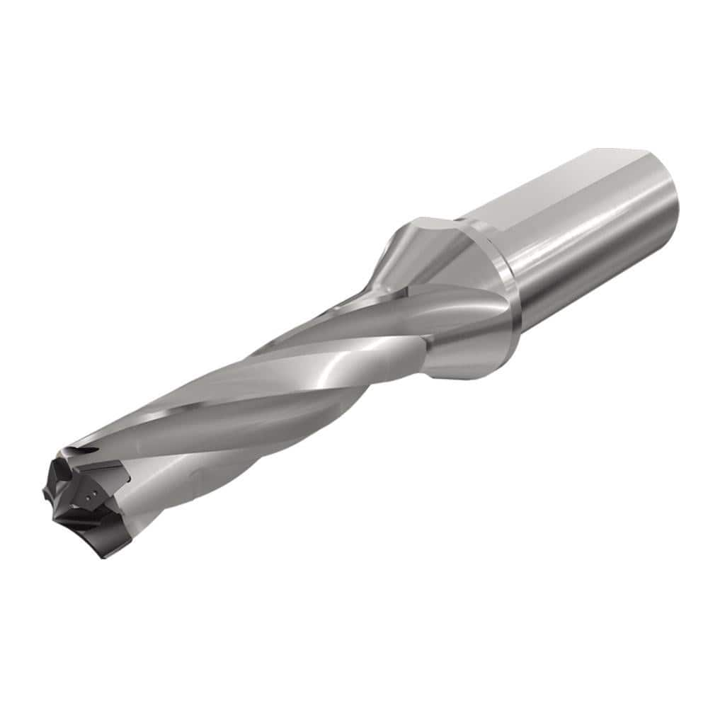 Replaceable Tip Drill: 0.512 to 0.528'' Drill Dia, 1.651″ Max Depth, 0.625'' Flatted Shank Uses H3P Inserts, 4.49″ OAL, Through Coolant