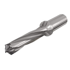 Replaceable Tip Drill: 0.472 to 0.488'' Drill Dia, 2.471″ Max Depth, 0.625'' Straight-Cylindrical Shank Uses H3P Inserts, 5.23″ OAL, Through Coolant