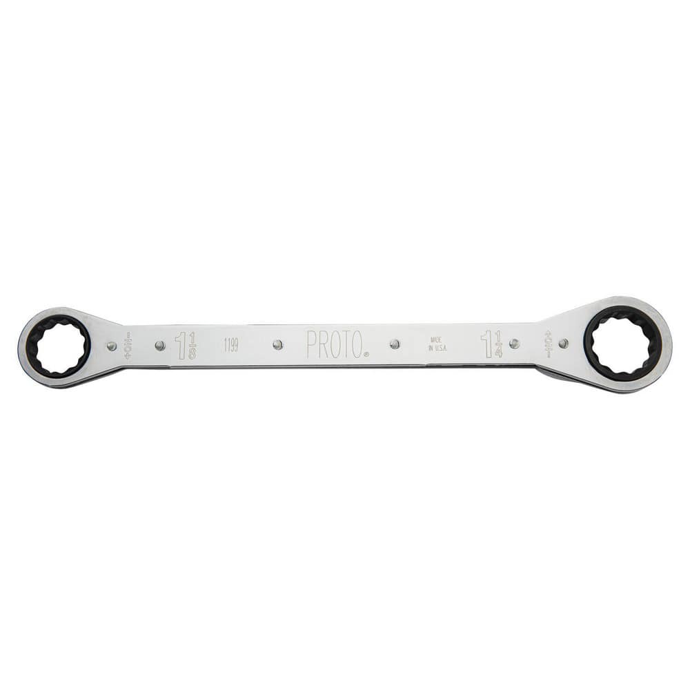 Box Wrenches; Wrench Type: Pull Wrench; Wrench Size: 1-1/8″, 1-1/4″; Head Type: Offset; Double/Single End: Double; Wrench Shape: Straight; Material: Steel; Finish: Chrome-Plated; Number Of Points: 12; Overall Length: 15.00