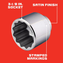 Hand Sockets; Socket Type: Standard; Drive Style: Hex; Material: Steel; Insulated: No; Tether Style: Not Tether Capable; Standards: ASME B107.110-2012; Number Of Points: 12; Overall Length: 4.94