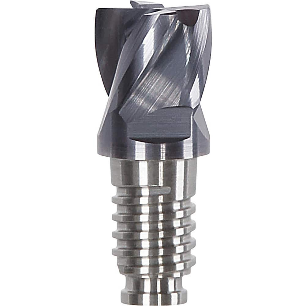 Corner Radius & Corner Chamfer End Mill Heads; Chamfer Angle: 45.000; Connection Type: Duo-Lock 16; Centercutting: Yes; Flute Type: Spiral; Number Of Flutes: 4; End Mill Material: Solid Carbide; Overall Length: 0.79