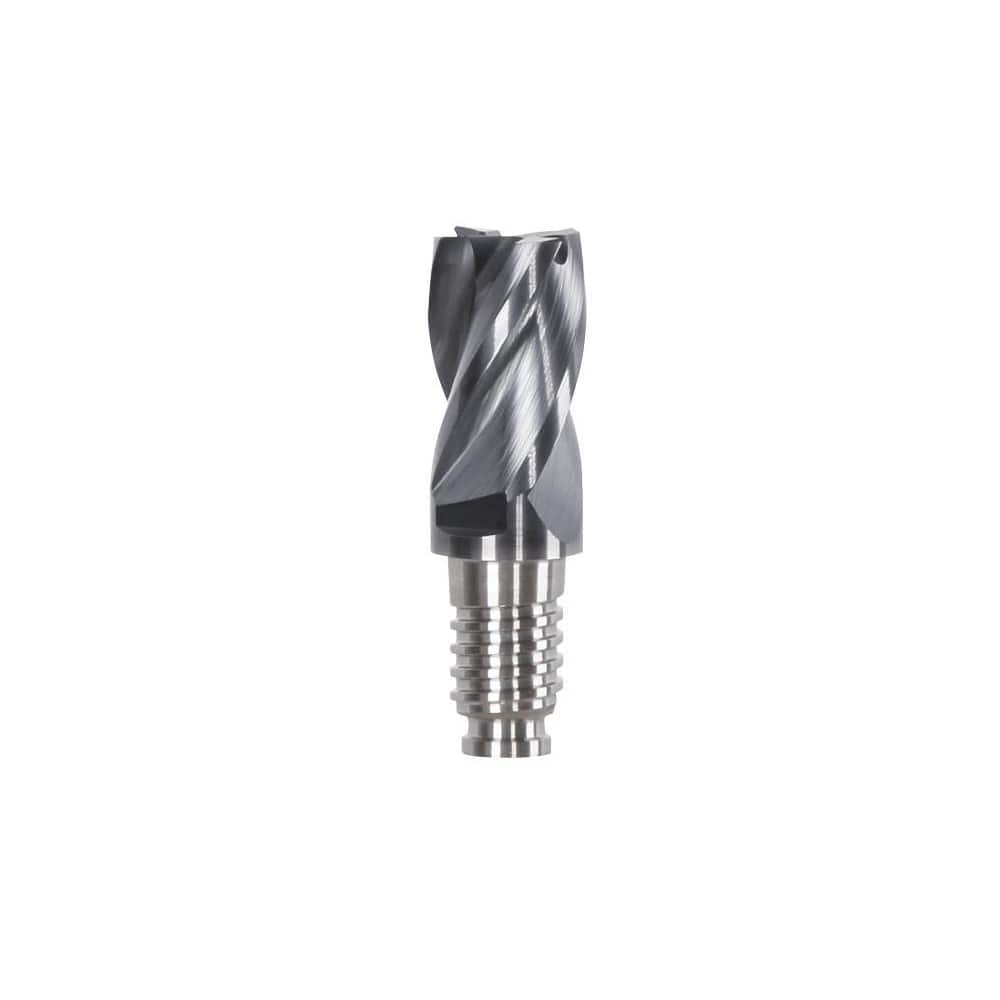 Corner Radius & Corner Chamfer End Mill Heads; Chamfer Angle: 45.000; Connection Type: Duo-Lock 32; Centercutting: Yes; Flute Type: Spiral; Number Of Flutes: 4; End Mill Material: Solid Carbide; Overall Length: 2.52