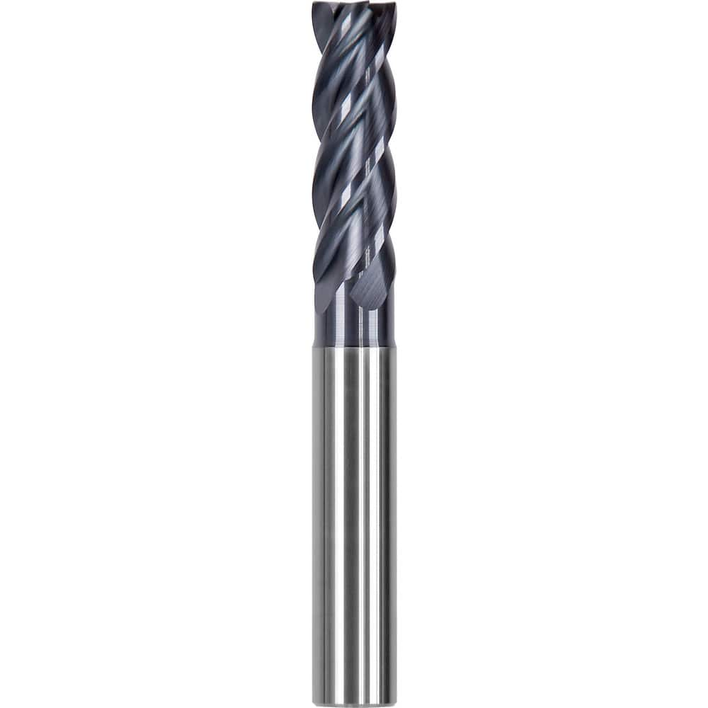 Corner Chamfer End Mill: 0.75″ Dia, 2.25″ LOC, 4 Flute, 0.015″ Chamfer Width, Solid Carbide 5″ OAL, 3/4″ Shank Dia, Bright/Uncoated