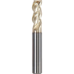 Corner Chamfer End Mill: 0.1181″ Dia, 0.315″ LOC, 3 Flute, 0.0012″ Chamfer Width, Solid Carbide 2.28 mm OAL, ZrN Coated, Centercutting